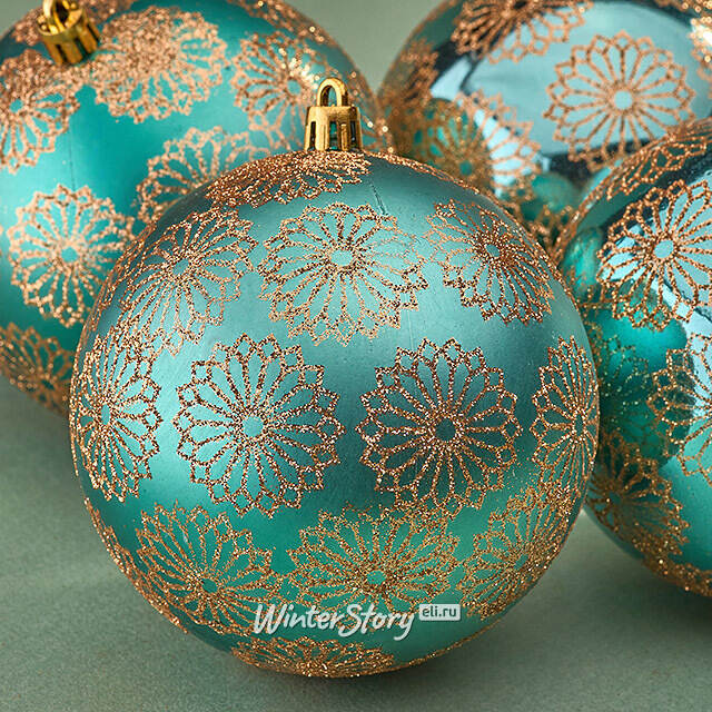Елочные шары Барга - Венециано 10 см, 4 шт, пластик Winter Deco