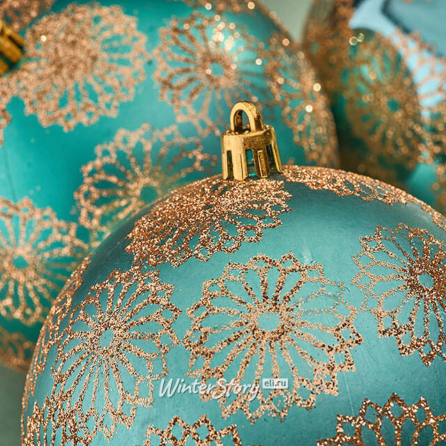 Елочные шары Барга - Венециано 10 см, 4 шт, пластик Winter Deco