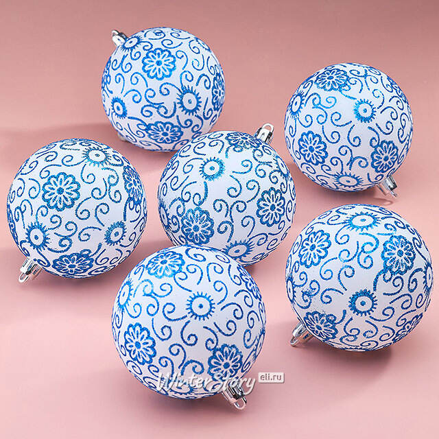 Елочные шары Alghero - Gifa 8 см, 6 шт, пластик Winter Deco