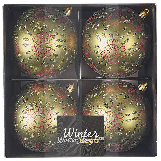 Елочные шары Limena - Jesico 10 см, 4 шт, пластик Winter Deco