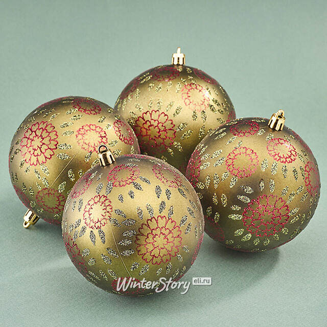 Елочные шары Limena - Jesico 10 см, 4 шт, пластик Winter Deco