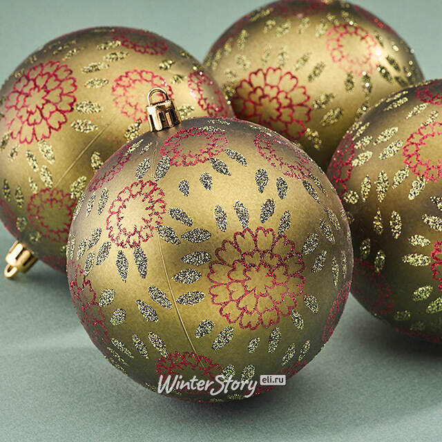 Елочные шары Limena - Jesico 10 см, 4 шт, пластик Winter Deco