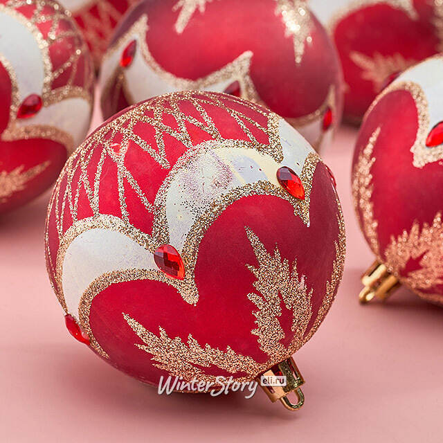 Елочные шары Dronero - Caluso 8 см, 6 шт, пластик Winter Deco