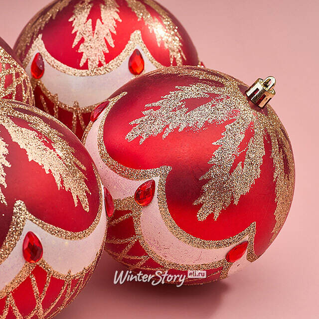 Елочные шары Dronero - Caluso 10 см, 4 шт, пластик Winter Deco