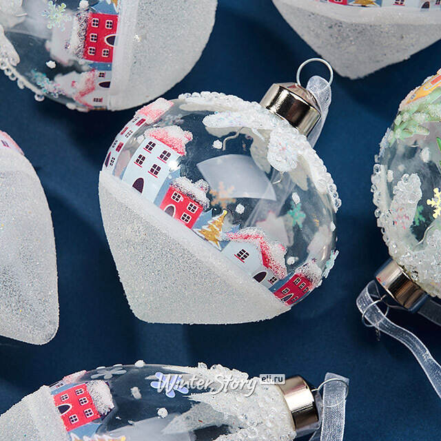 Елочные шары Citta Invernale 8-12 см, 12 шт, подарочная коробка, стекло Winter Deco