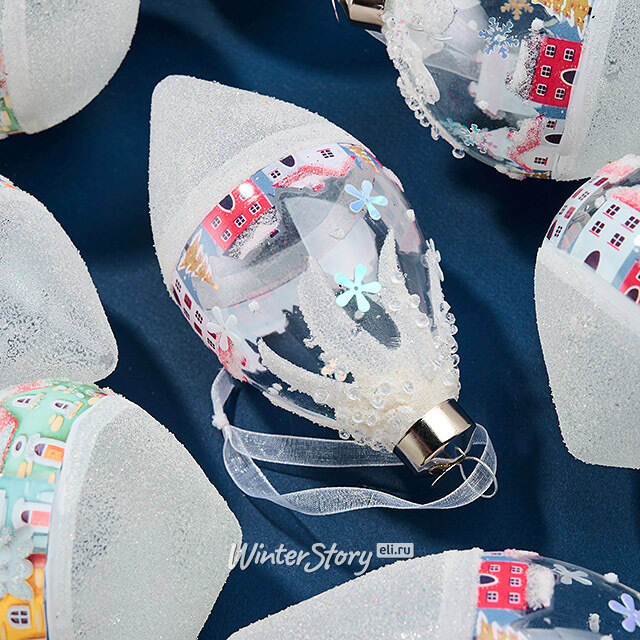 Елочные шары Citta Invernale 8-12 см, 12 шт, подарочная коробка, стекло Winter Deco