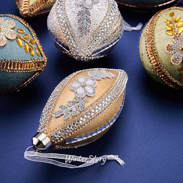 Елочные шары Ricchezza Di Fiori 8-12 см, 12 шт, подарочная коробка, стекло Winter Deco