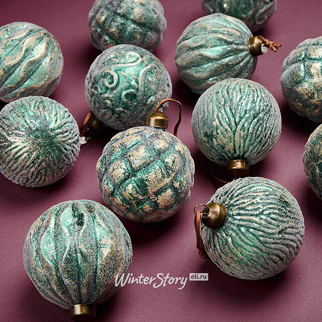 Елочные шары Oro Verde Reale 8 см, 12 шт, подарочная коробка, стекло Winter Deco