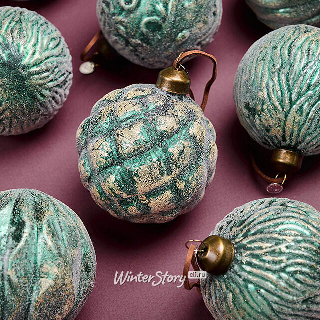 Елочные шары Oro Verde Reale 8 см, 12 шт, подарочная коробка, стекло Winter Deco