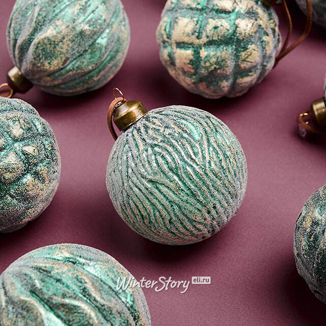 Елочные шары Oro Verde Reale 8 см, 12 шт, подарочная коробка, стекло Winter Deco