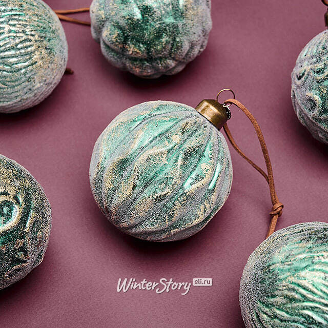 Елочные шары Oro Verde Reale 8 см, 12 шт, подарочная коробка, стекло Winter Deco
