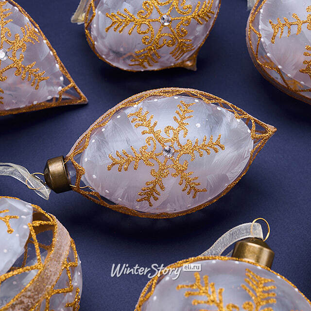 Елочные шары Tormenta Dorato 8-12 см, 12 шт, подарочная коробка, стекло Winter Deco
