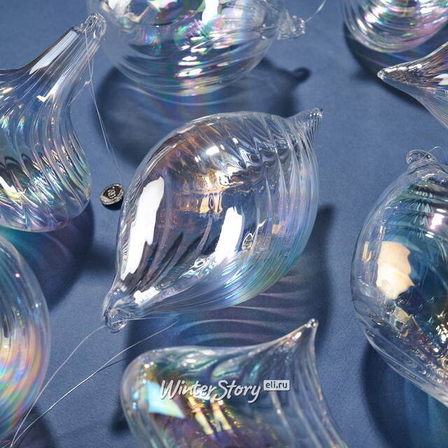 Елочные игрушки Fiume-Veneto Chiaro 8 см, 12 шт, подарочная коробка, стекло Winter Deco