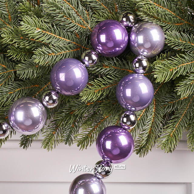 Бусы на елку Wellington - Luna Viola 3-6 см, 210 см, пластиковые Winter Deco