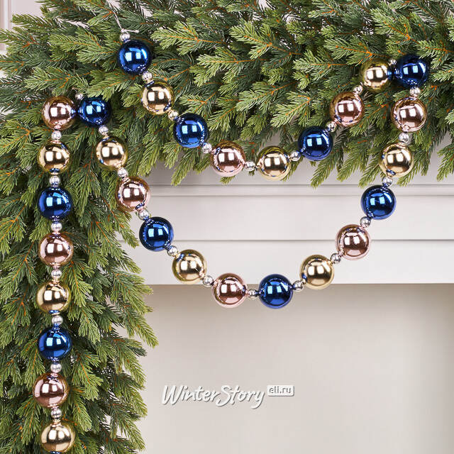 Бусы на елку Wellington - Notte Fiorita 2-5 см, 220 см, пластиковые Winter Deco