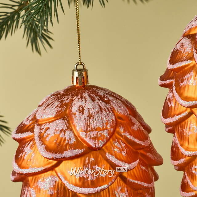 Елочная игрушка Шишка Crispina 18 см янтарно-золотая, 2 шт, пластик Winter Deco