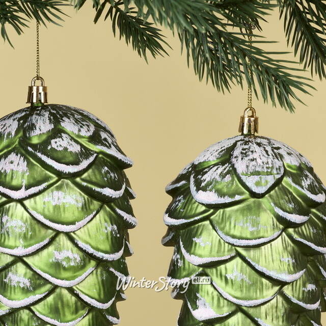 Елочная игрушка Шишка Crispina 18 см зеленая, 2 шт, пластик Winter Deco