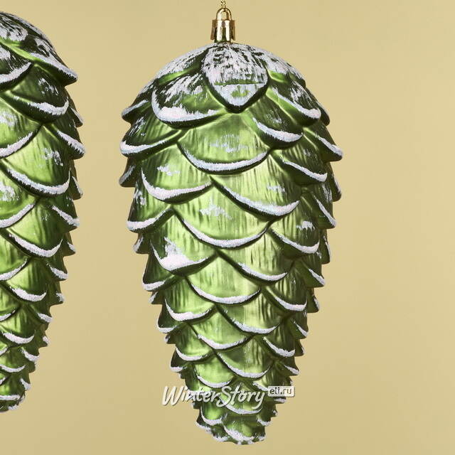 Елочная игрушка Шишка Crispina 18 см зеленая, 2 шт, пластик Winter Deco