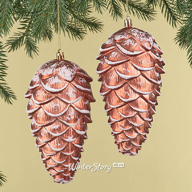 Елочная игрушка Шишка Crispina 18 см, 2 шт, пластик Winter Deco