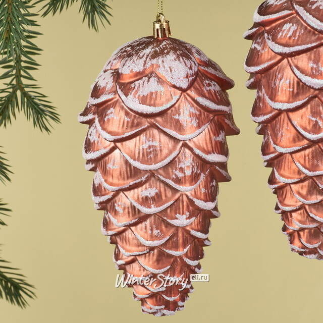 Елочная игрушка Шишка Crispina 18 см, 2 шт, пластик Winter Deco