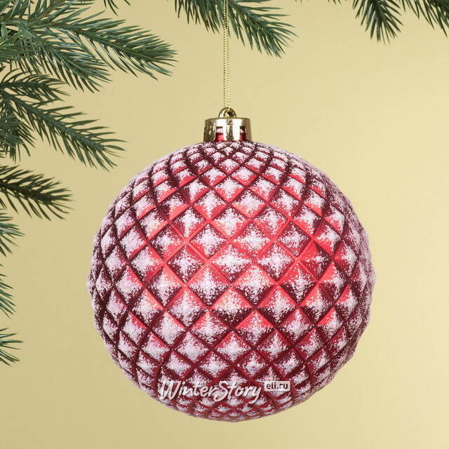 Елочный шар Lysandrea 15 см красный, пластик Winter Deco