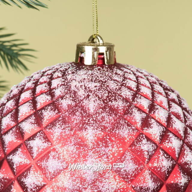 Елочный шар Lysandrea 15 см красный, пластик Winter Deco