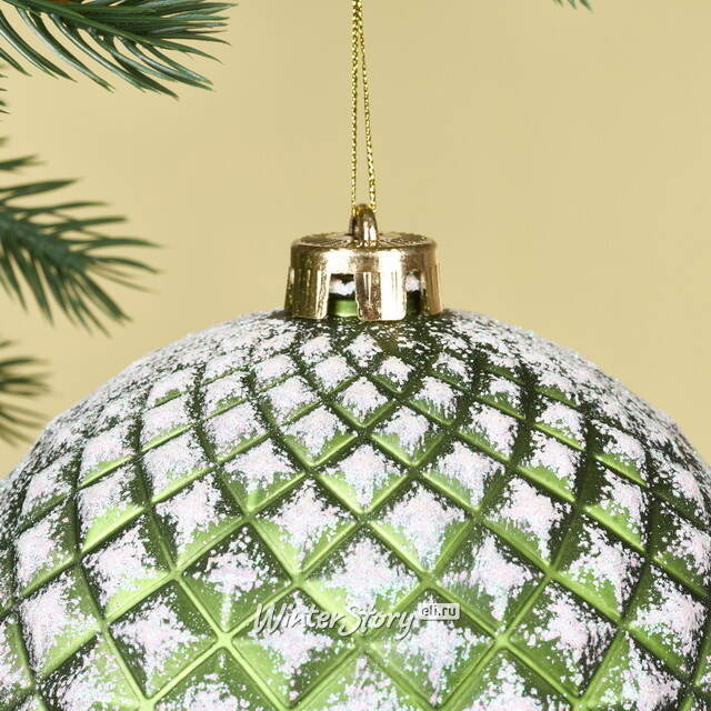 Елочный шар Lysandrea 15 см зеленый, пластик Winter Deco