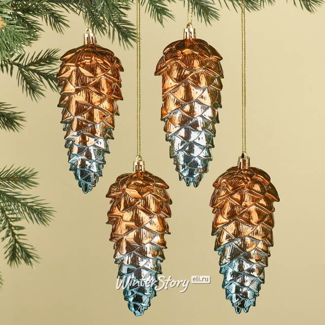 Елочная игрушка Шишка Faleron - Galatone 14 см, 4 шт, пластик Winter Deco