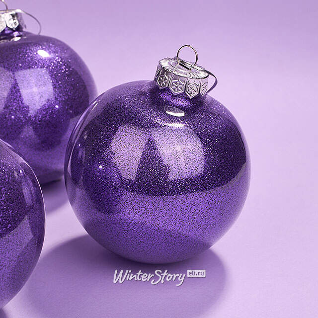 Елочные ПЭТ шары Albertine - Amethyst Haze 10 см, 4 шт, пластик Winter Deco