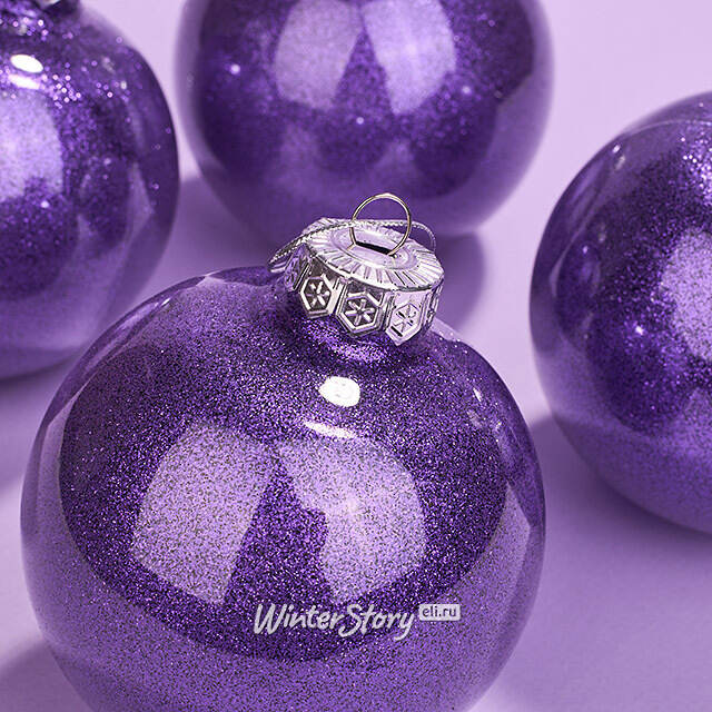 Елочные ПЭТ шары Albertine - Amethyst Haze 10 см, 4 шт, пластик Winter Deco