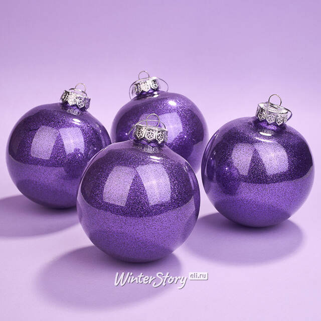 Елочные ПЭТ шары Albertine - Amethyst Haze 10 см, 4 шт, пластик Winter Deco