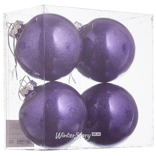 Елочные ПЭТ шары Albertine - Amethyst Haze 10 см, 4 шт, пластик Winter Deco