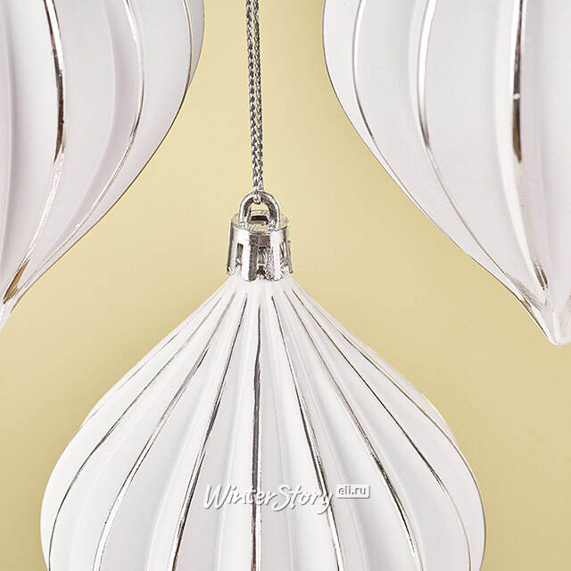 Елочные игрушки Glacerae 12 см серебряный, 4 шт, пластик Winter Deco