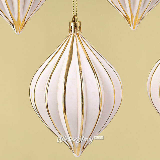 Елочные игрушки Glacerae 12 см золотой, 4 шт, пластик Winter Deco