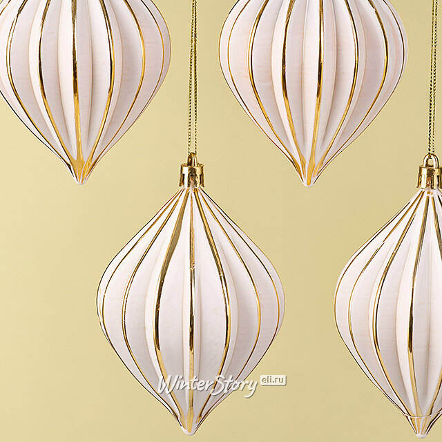 Елочные игрушки Glacerae 12 см золотой, 4 шт, пластик Winter Deco