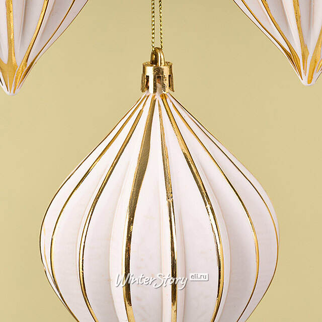 Елочные игрушки Glacerae 12 см золотой, 4 шт, пластик Winter Deco