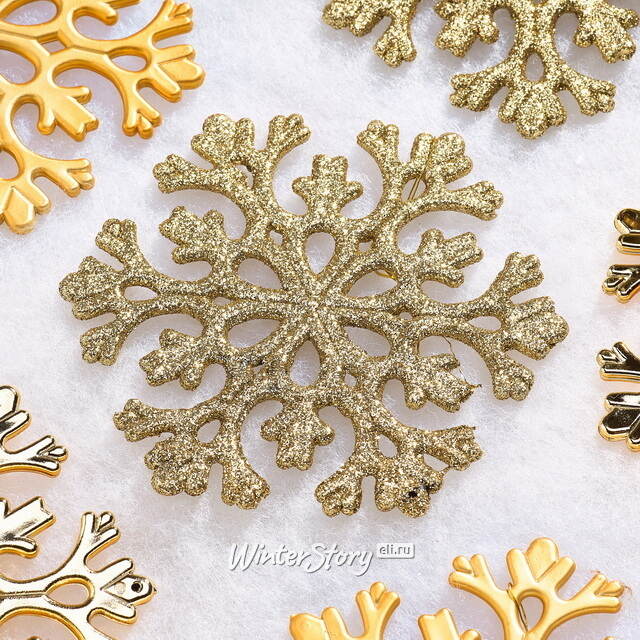 Елочная игрушка Снежинка Flanessa 11 см золотая, 6 шт Winter Deco