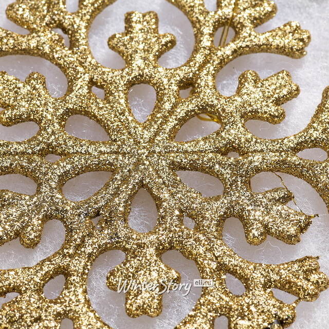 Елочная игрушка Снежинка Flanessa 11 см золотая, 6 шт Winter Deco