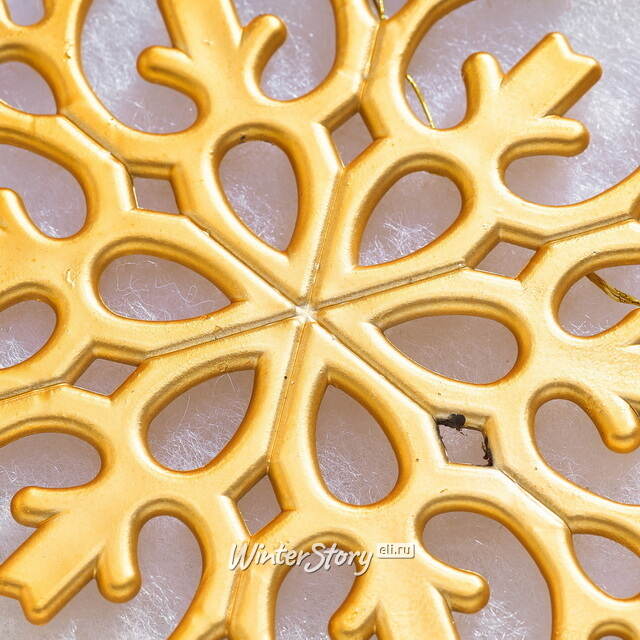 Елочная игрушка Снежинка Flanessa 11 см золотая, 6 шт Winter Deco