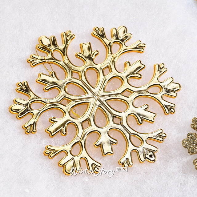 Елочная игрушка Снежинка Flanessa 11 см золотая, 6 шт Winter Deco