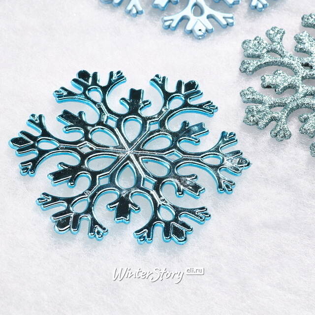 Елочная игрушка Снежинка Flanessa 11 см голубая, 6 шт Winter Deco