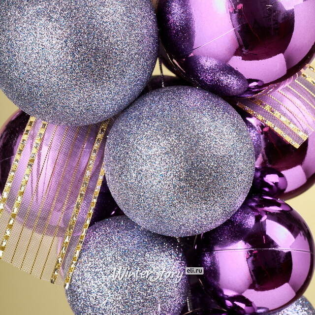 Гроздь из пластиковых шаров Almansora 30 см фиолетовая Winter Deco