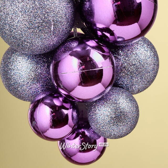 Гроздь из пластиковых шаров Almansora 30 см фиолетовая Winter Deco