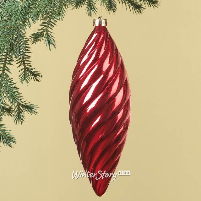 Елочная игрушка Сосулька Twiscel 30 см красная, пластик Winter Deco