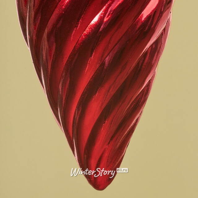 Елочная игрушка Сосулька Twiscel 30 см красная, пластик Winter Deco