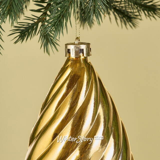 Елочная игрушка Сосулька Twiscel 30 см золотая, пластик Winter Deco