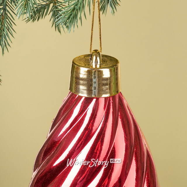 Елочная игрушка Сосулька Twiscel 40 см красная, пластик Winter Deco