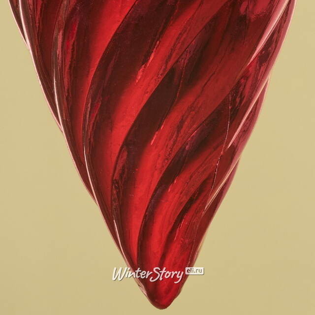 Елочная игрушка Сосулька Twiscel 40 см красная, пластик Winter Deco