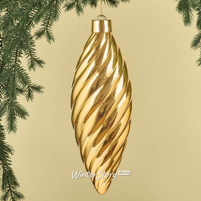 Елочная игрушка Сосулька Twiscel 40 см золотая, пластик Winter Deco