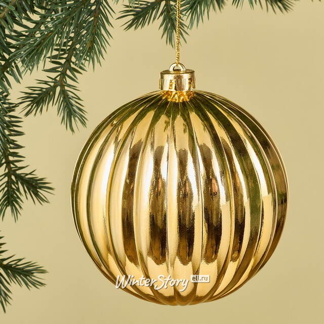 Елочный шар Volistra 15 см золотой, пластик Winter Deco